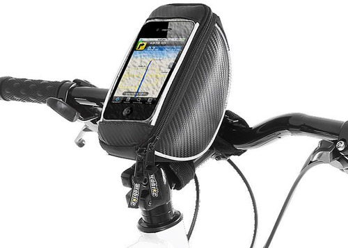 Bolsa De Guidao Probike Para Celular Grande Preta 0.9 Litros