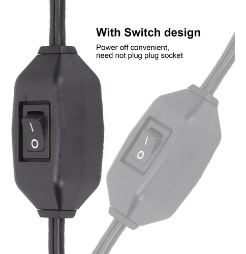 Cable De Extensión Con Interruptor 2 Clavijas Negro