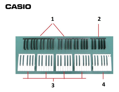 Teclas Pretas Teclado Casio Ctk2000 2200 2300 2400 2500 2550