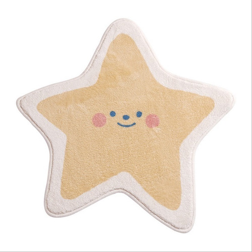 Pack 2 Alfombra Estrella Peluda Shaggy 80cm Bajada De Cama