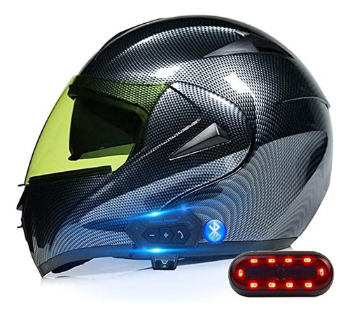 Casco De Motocicleta Modular Integrado Con Bluetooth, Casco 