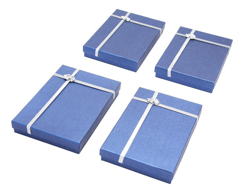 Set 4 Cajas De Regalo 12x18 Cms Joyas O Collares Color Azul