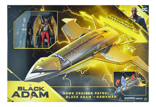 Black Adam Hawk Cruiser Patrol Con 2 Figuras Spin Master