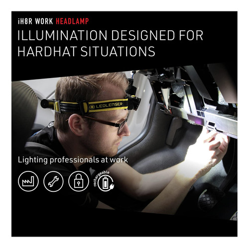 Ledlenser, Ih8r Cosco Recargable Con Luz Trasera, Led De 600
