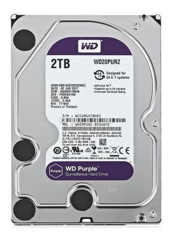 Disco Duro 2 Tb Wester Digital Purpura Nuevos Especial Cctv