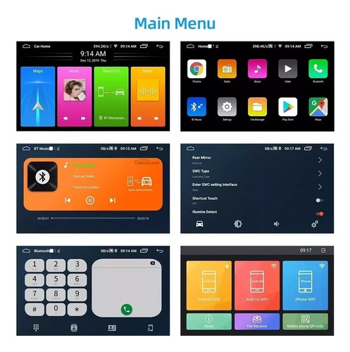 2+32g 7 Pulgadas Doble Din Android Coche Estéreo Con Carplay