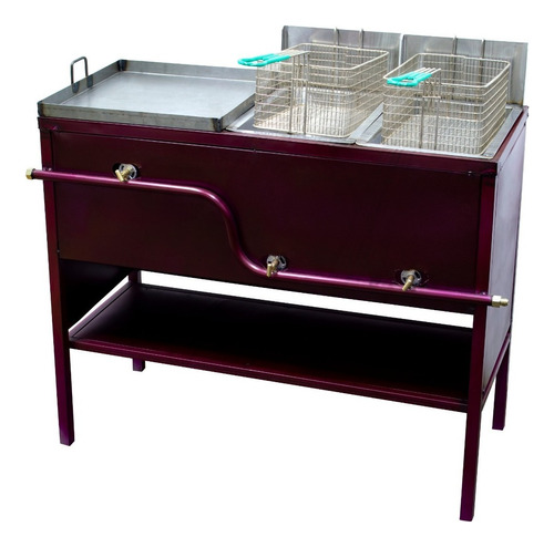 Freidora De Papas Doble Inox. Y Plancha 40x40 Co-fre2p Javaz Color Morado