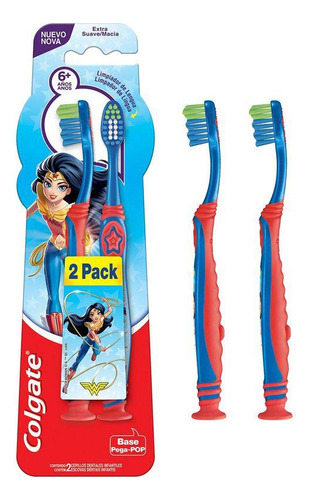 Escova Dental Colgate Smiles Batman e Mulher-Maravilha 2 Un