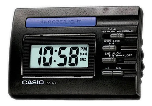 Reloj Despertador Digital Casio Negro Dq-541