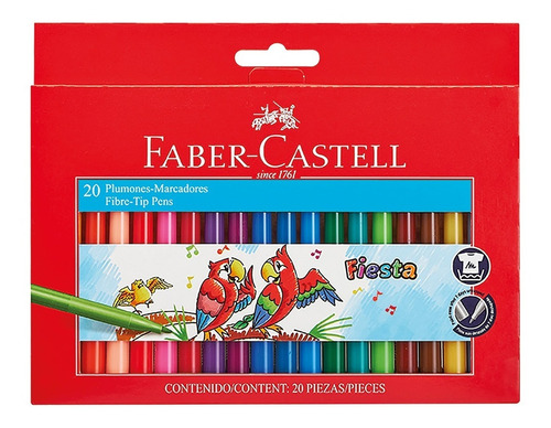 Marcadores Fibras Faber Castell Fiesta X 20 U. 