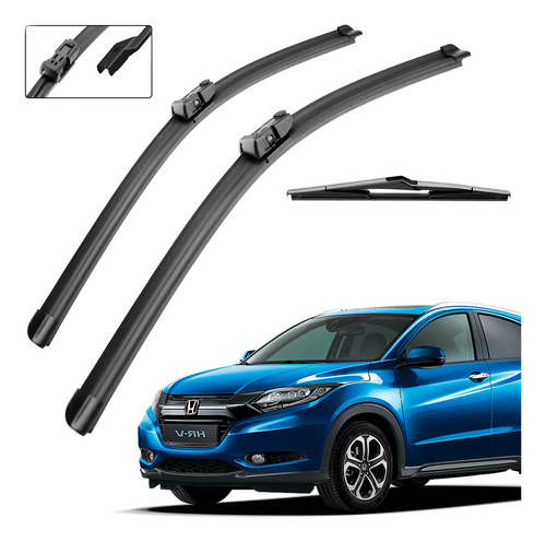 Kit Limpador De Parabrisa Silicone Chuva Hrv 2019 A 2021
