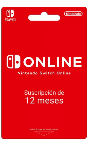 Tarjeta E-card Nintendo Switch On-line 12 Meses 