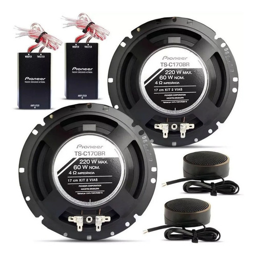 Imagem 8 de 8 de Kit 2 Vias Alto Falante 220w 6 Pol Pioneer Ts-c170br
