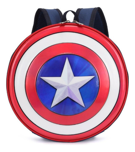 Mochila Escolar For Niños Escudo Capitán América
