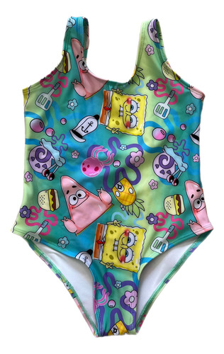 Kg Traje De Baño Completo Niña Licra Bob Esponja