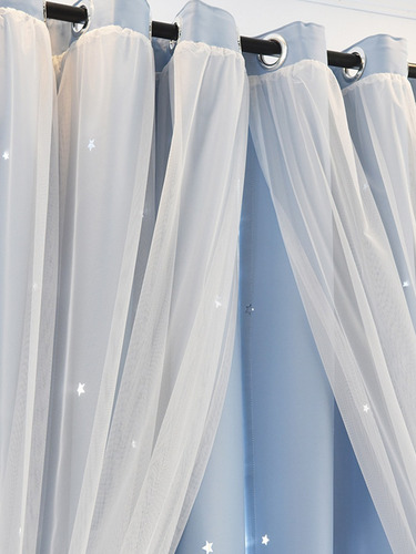 Cortinas Opacas Semiopacas Con Forma De Estrella, 150 Cm De