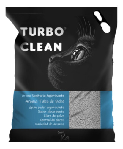 Arena Sanitaria Turbo Clean Aglutinante Talco Bebe 10kg