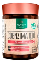 Coenzima Q10 Nutrify Vegan 200 mg 60 Cápsulas Natural / Sem Sabor - Foto oficial e menor preço