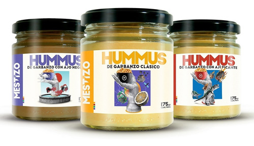 Hummus De Garbanzo Mestizo Pack Surtido X3 Unidades
