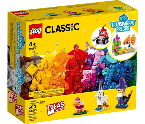 Lego Classic Blocos Transparentes Criativos 11013- 500 Peças