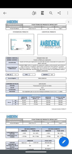 Imagen 2 de 3 de Guantes De Nitrilo Azul Ambiderm Talla Chica