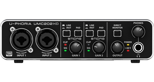 Interfaz De Audio Placa Usb Behringer U-phoria Umc202hd Pro