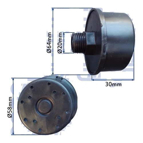 Filtro Aire Compresor Rosca 1/2 20mm 2hp 24 25 Lt Niwa Gamma