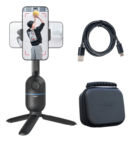 Soporte para teléfonos inteligentes Selfie con tecnología de IA de Obsbot Me, seguimiento del color negro