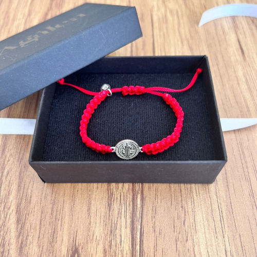 Imagen 7 de 9 de Pulsera Hilo San Benito Para Bebé 9 Cm Plata .925 Agálea
