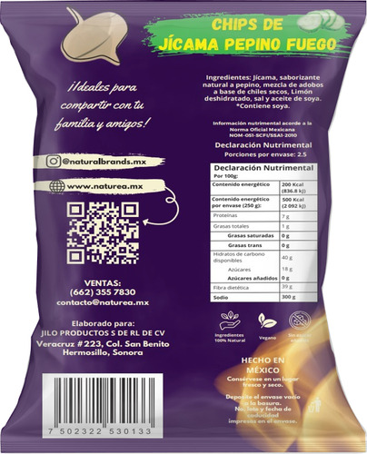 Kit Jicama Pepino Fuego 250g Naturea Y Sirilo Stevia 300ml