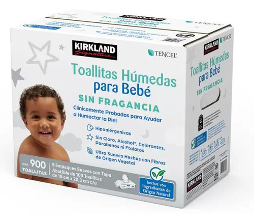 Toallitas Húmedas Para Bebé Kirkland. Caja Con 900 Piezas.