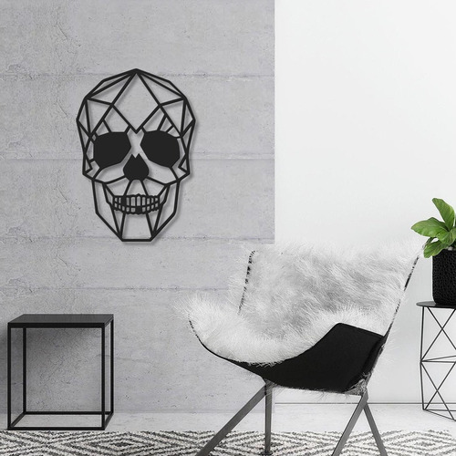 Imagen 4 de 6 de Cuadro Decorativo En Madera Calada Calavera Mural