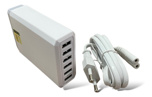Estação Carregamento Turbo 6x Usb 10a - Compatível C/ Cor Branco