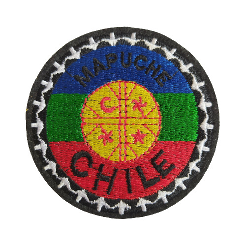 Parche Bordado Mapuche Chile Kultrun Bandera