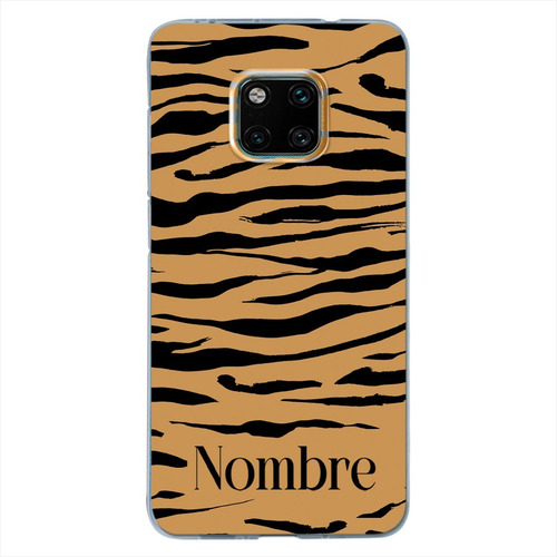 Funda Huawei Antigolpes Animal Print Tigre Con Tu Nombre