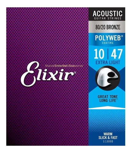 Cuerdas Elixir Para Electroacústica Polyweb 10/47