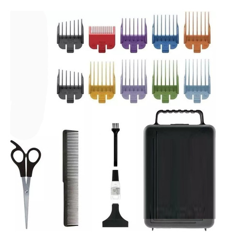 Cortapelo Clipper Completo Wahl Edición Color Clip Coded Con Motor Power Drive Estuche Azúl 110v