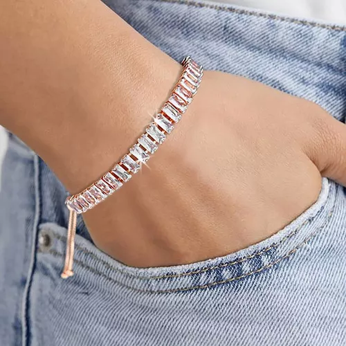 Pulsera de pesas en brass (baño rose) con circonias – DASSIR STORE