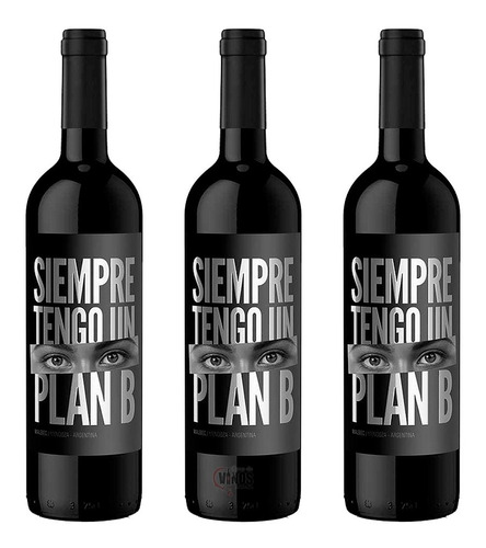 Vino Plan B Black Blend 750ml Tucumen Pack X3 Unidades