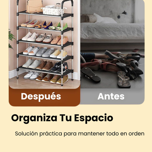 Zapatero Estante De Calzado De 6 Nivel Con Pasamanos Lateral Rosa Chicle