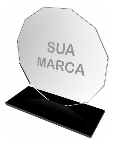 80 Trofeu Acrilico Cristal Sem Personalização Liso Diamante