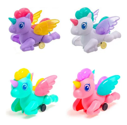Carros De Cuerda Unicornio Pony Juguete Niñas X 4 Unidades