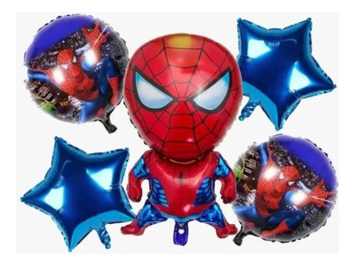 Set De Globos 5 Unidades Spiderman Cotillon