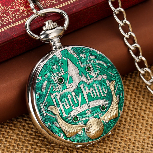 Reloj De Bolsillo Plateado Slytherin Harry Potter 