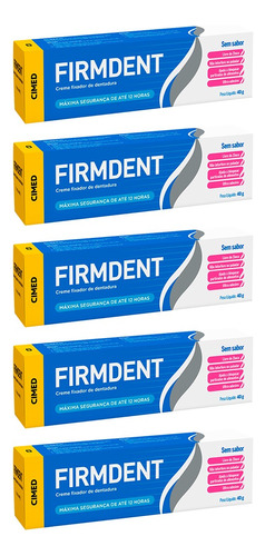 Firmdent Creme Fixador De Dentadura Máxima Segurança 5x40g