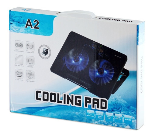 Base Refrigerante De Portátil A2, 5 Niveles / 2 Ventiladores