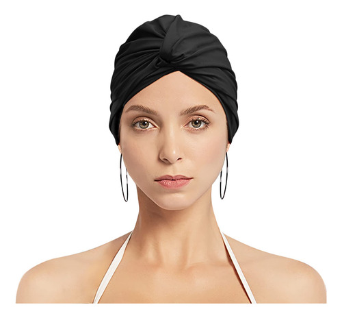Gorro De Natación Elástico Para Mujer, Cubierta De Turbante