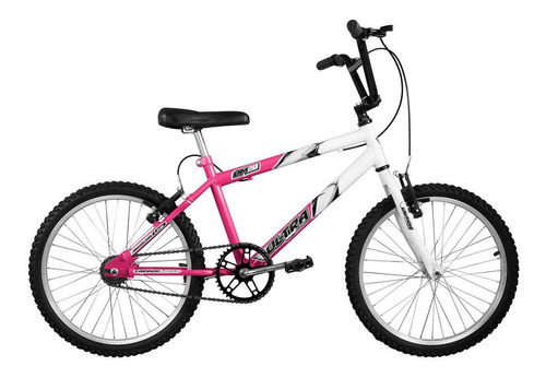 Bicicleta  Ultra Bikes Bike Aro 20 Bicolor freios v-brakes cor branco/rosa