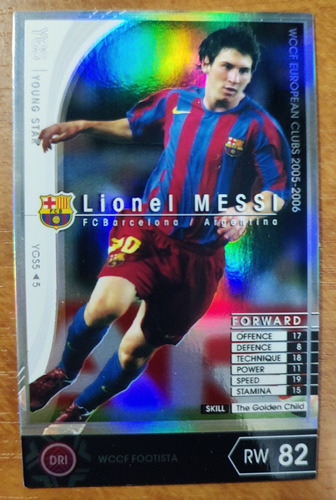 Tarjeta Lionel Messi Young Star Wccf 2005/06 Panini Japón