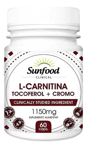 L Carnitina + Tocoferol Vitamina E + Cromo 60 Caps Sunfood